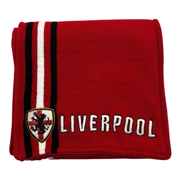 Vintage Scarf Red Liverpool English England Soccer Football Crest Patch - Picture 2 of 8